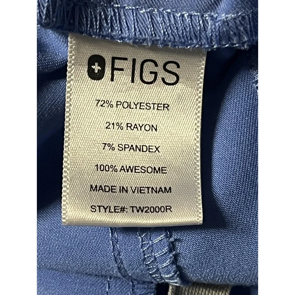 Figs Scrub Pants Womens XS Blue Technical Collection Cargo Pockets Drawstring